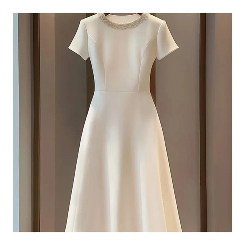 Simple White A-Line Dress