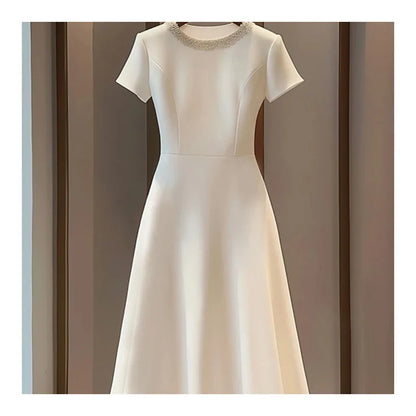 Simple White A-Line Dress