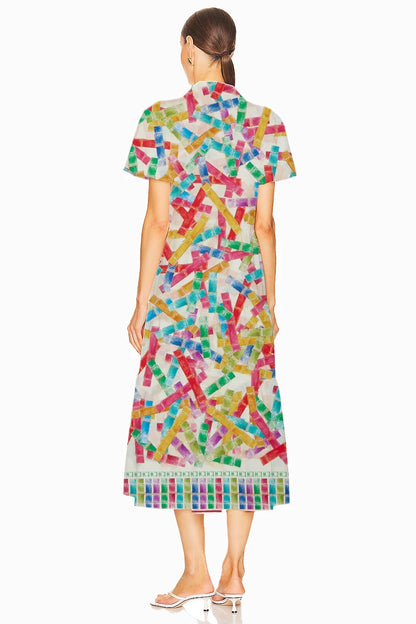 Women's Casual Day Dress- Multicolored