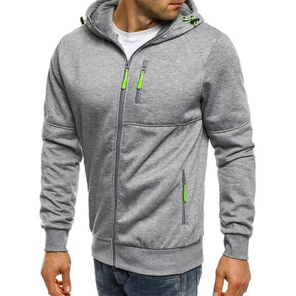Slim Fit Long Sleeve Zip Up Sweatshirt