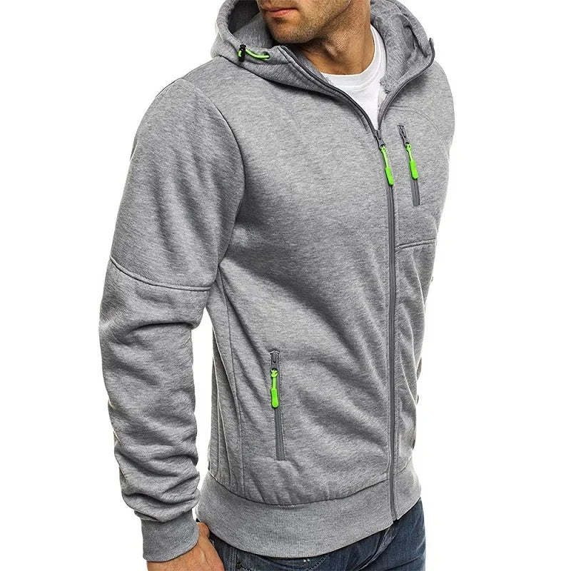 Slim Fit Long Sleeve Zip Up Sweatshirt