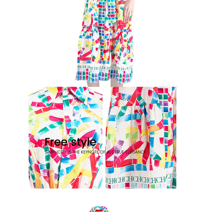 Women's Casual Day Dress- Multicolored
