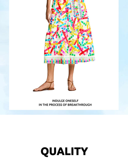 Women's Casual Day Dress- Multicolored