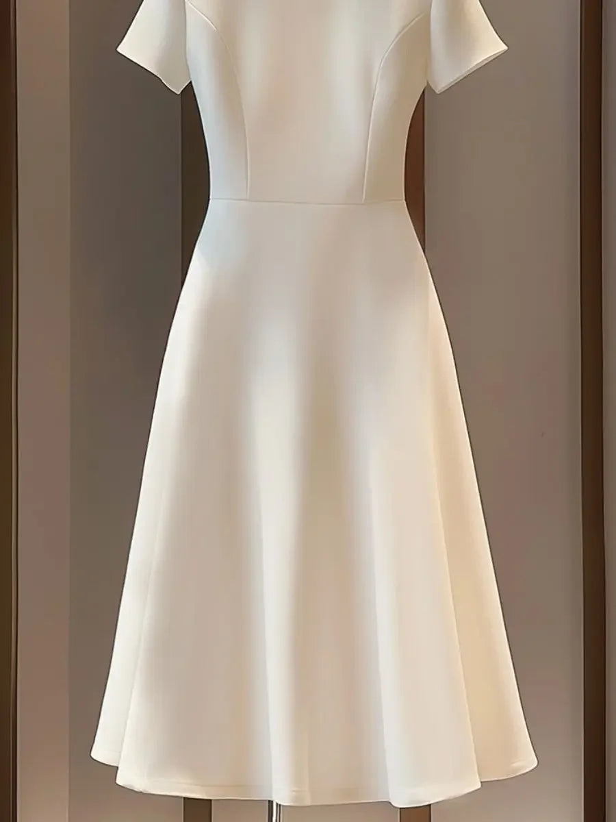 Simple White A-Line Dress