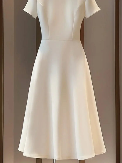 Simple White A-Line Dress
