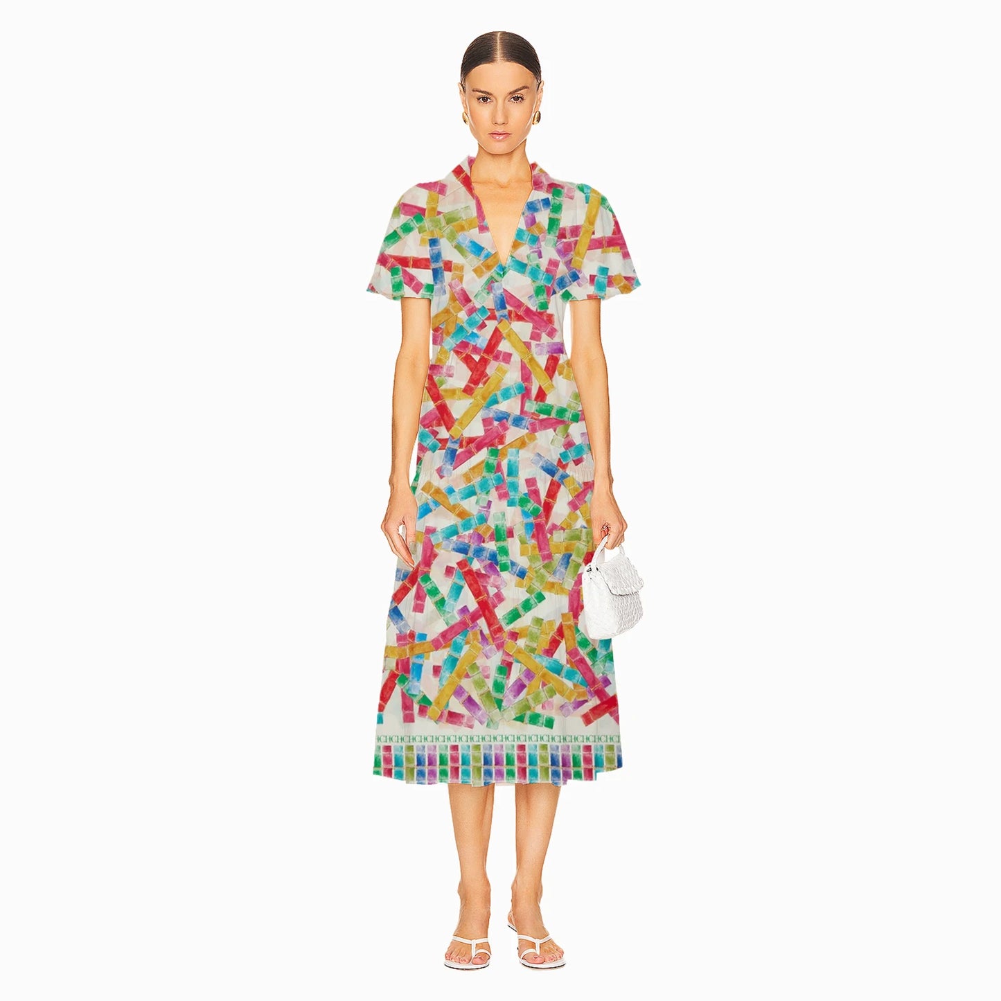 Women's Casual Day Dress- Multicolored
