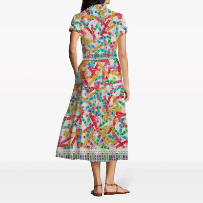 Women's Casual Day Dress- Multicolored