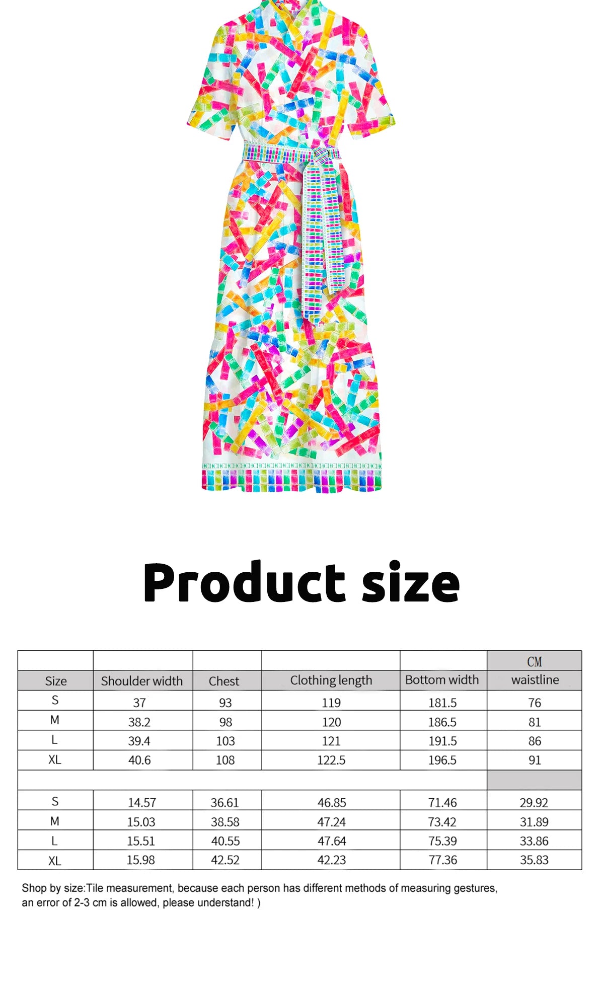 Women's Casual Day Dress- Multicolored
