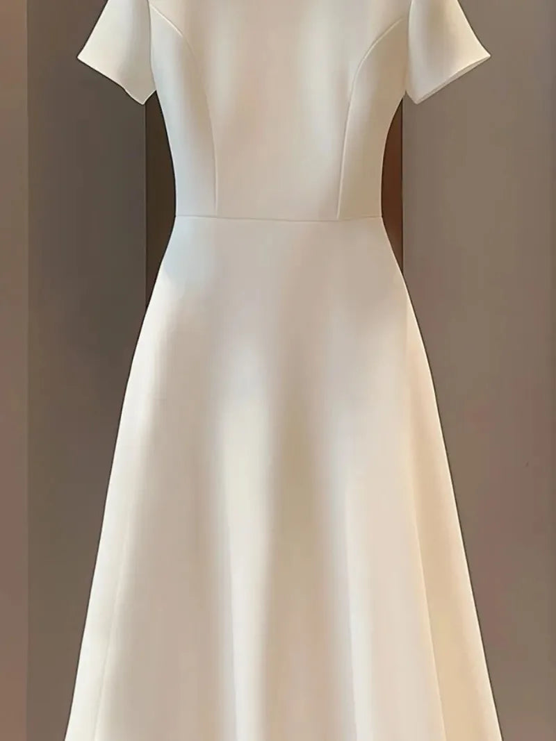 Simple White A-Line Dress