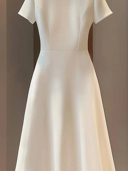 Simple White A-Line Dress