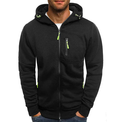 Slim Fit Long Sleeve Zip Up Sweatshirt