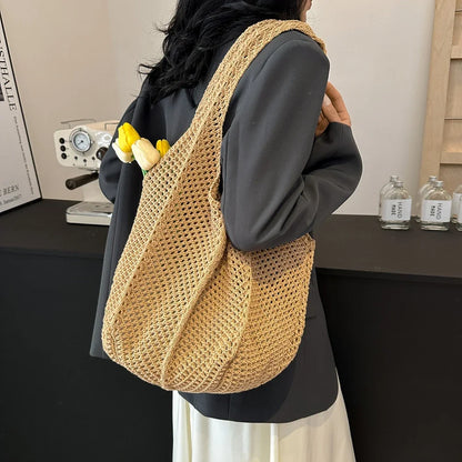 Women's Woven Wicker Shoulder Bags