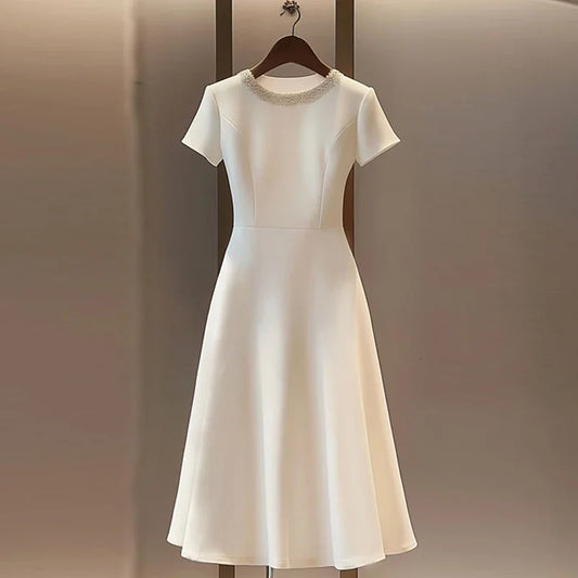 Simple White A-Line Dress