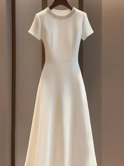 Simple White A-Line Dress
