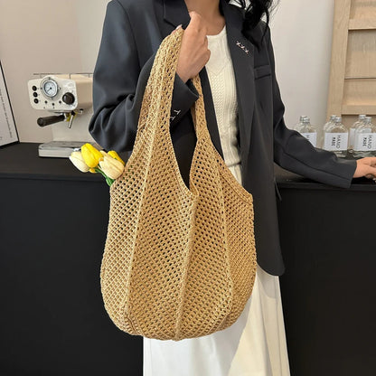Women's Woven Wicker Shoulder Bags