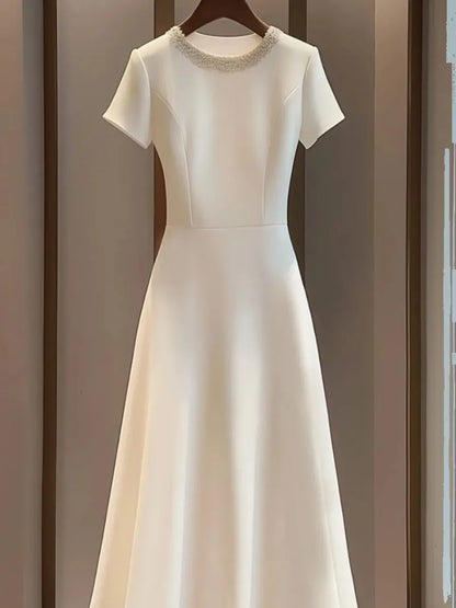 Simple White A-Line Dress