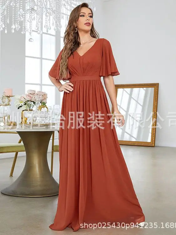 Mid-Sleeve Sweetheart Evening Dress