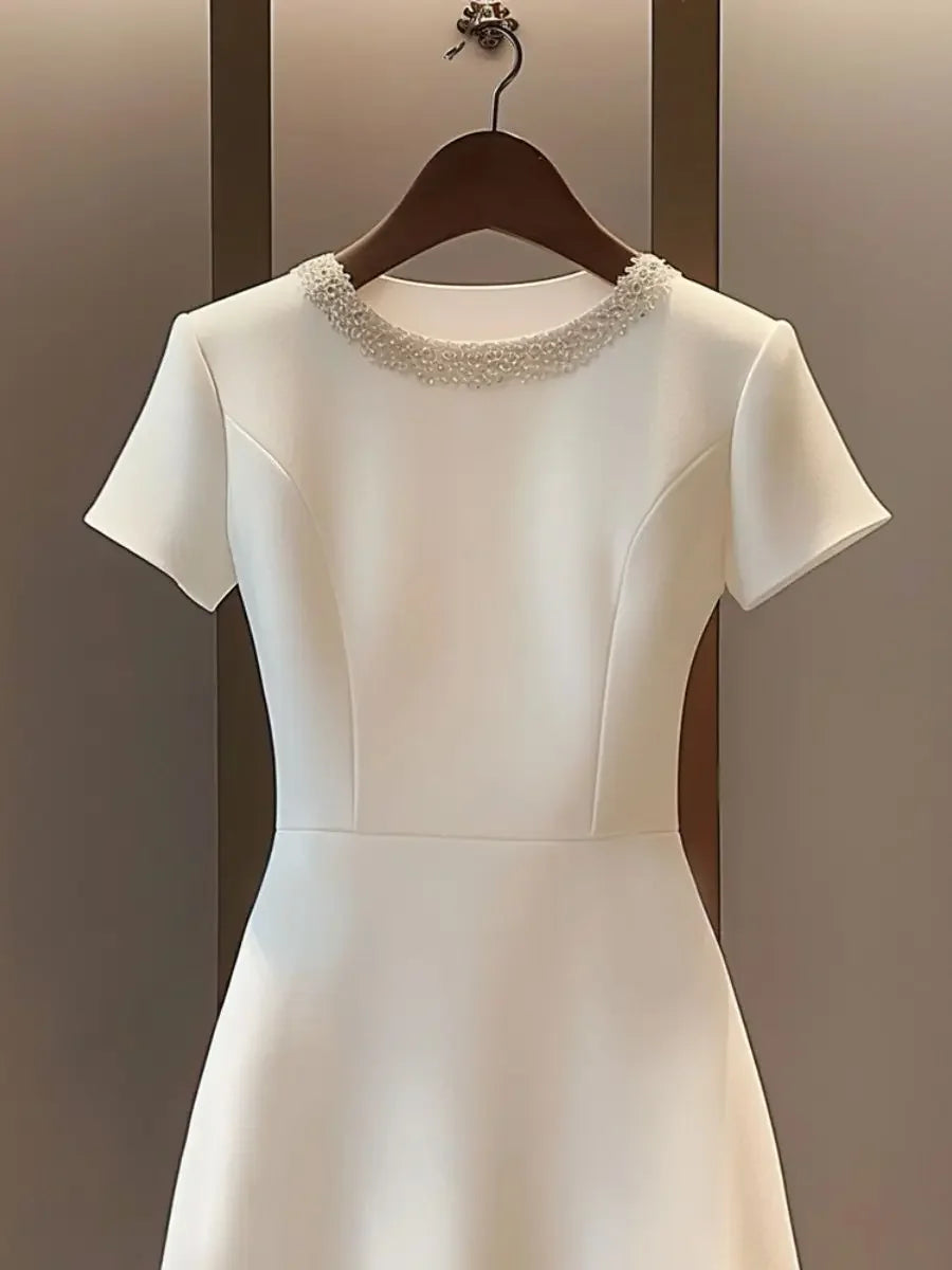 Simple White A-Line Dress