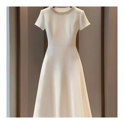 Simple White A-Line Dress