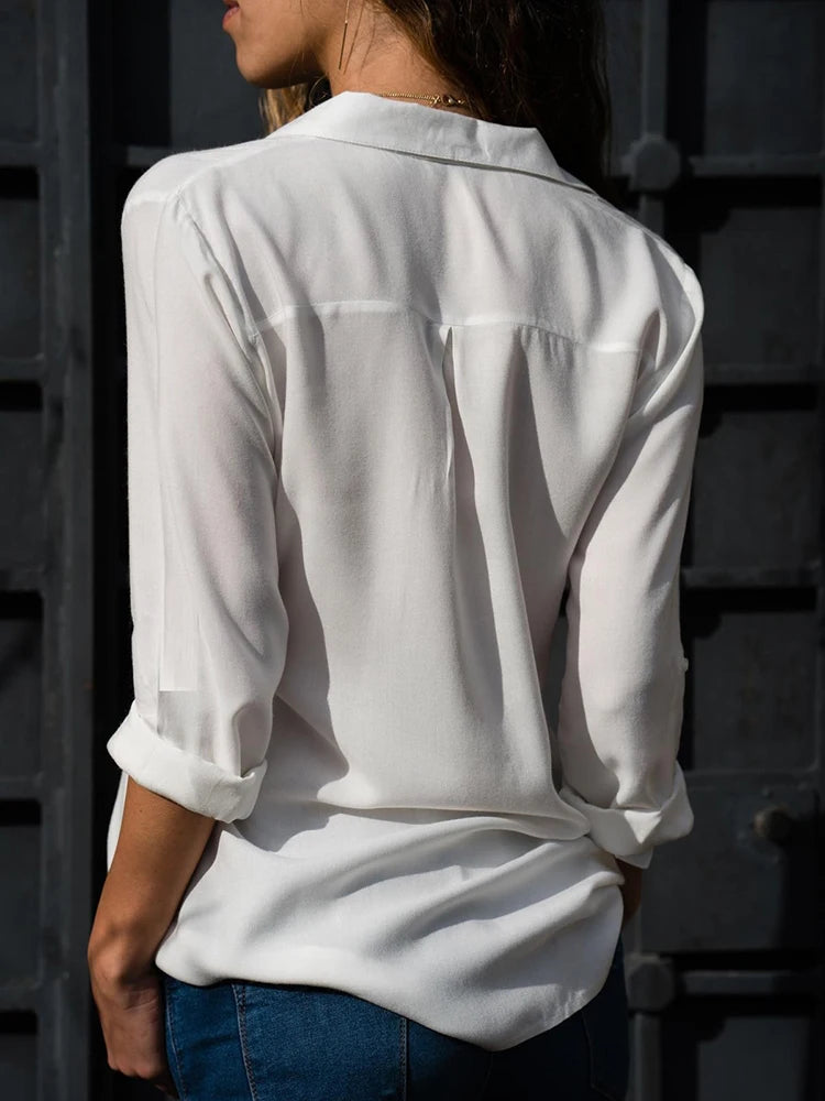 Women's Solid Chiffon Blouse