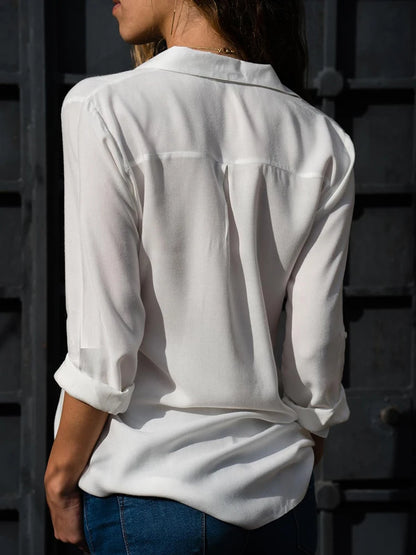 Women's Solid Chiffon Blouse