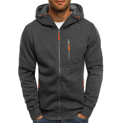 Slim Fit Long Sleeve Zip Up Sweatshirt