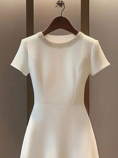 Simple White A-Line Dress