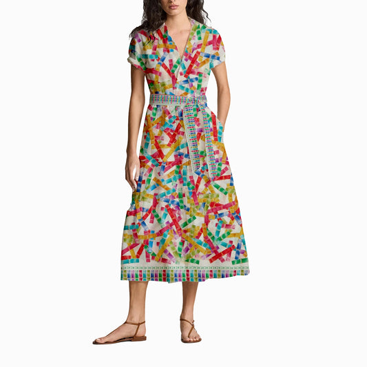 Women's Casual Day Dress- Multicolored