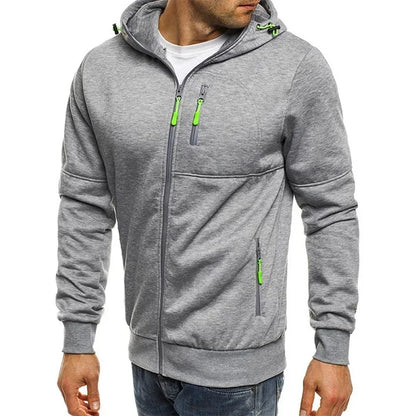 Slim Fit Long Sleeve Zip Up Sweatshirt