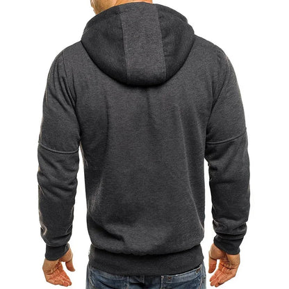 Slim Fit Long Sleeve Zip Up Sweatshirt