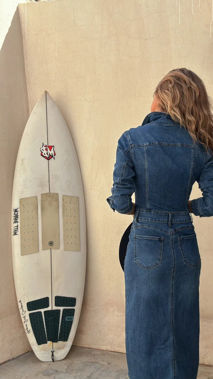 Mid Length, Denim Dress- Slim Fit